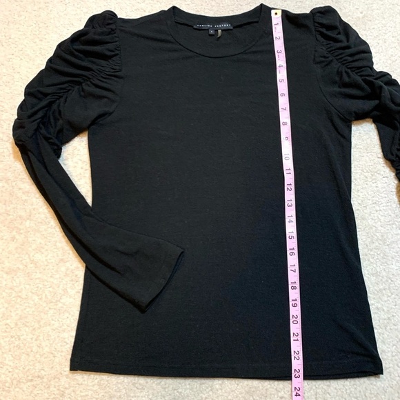 English Factory Black Ruched Long Sleeve Top Women Small - Picture 5 of 6